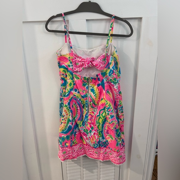 Lilly Pulitzer Shelli Stretch Shift Come Out Of Your Shell Tie-Back Dress Size 8 - Picture 3 of 5